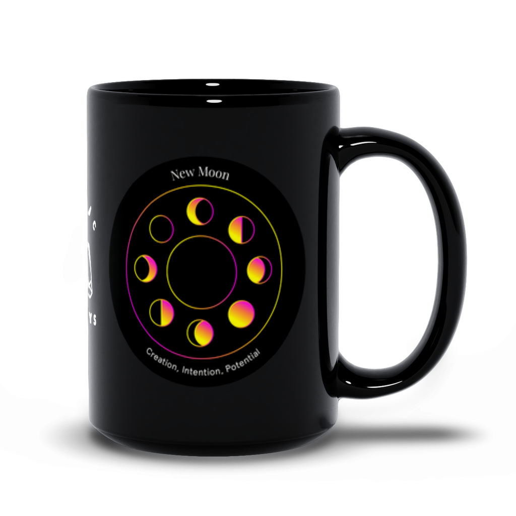 New Moon Black Mug