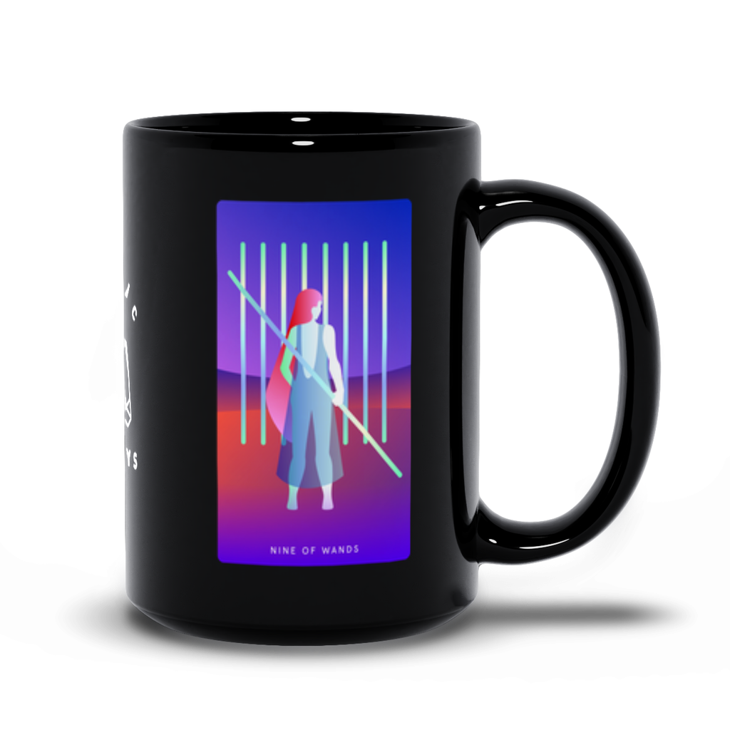 Nine of Wands Black Mug