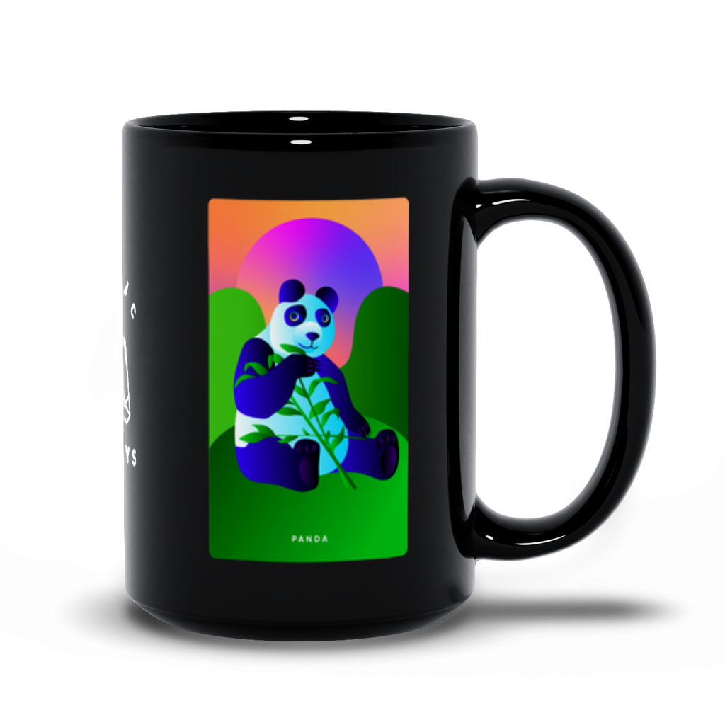 Panda Black Mug
