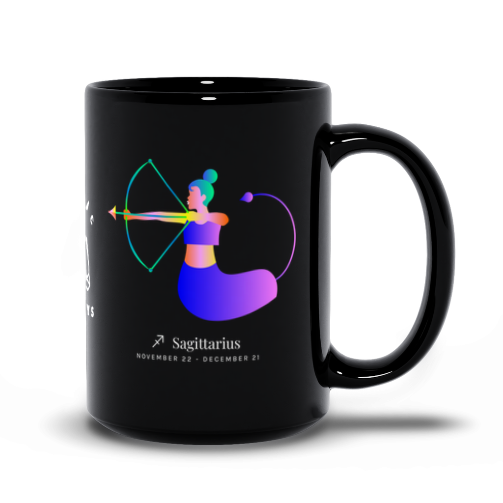 Sagittarius Zodiac Black Mug