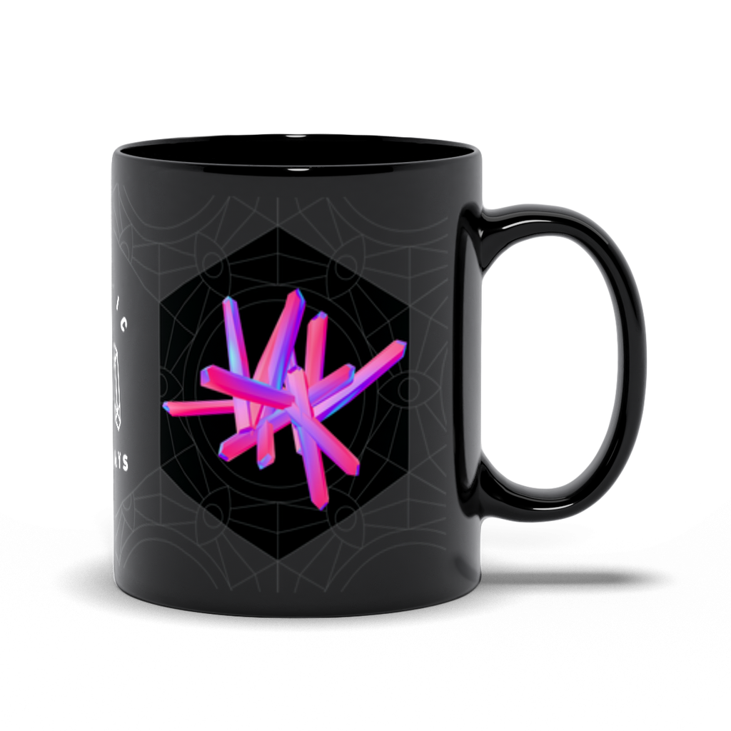 Rose Aura Quartz Black Mug