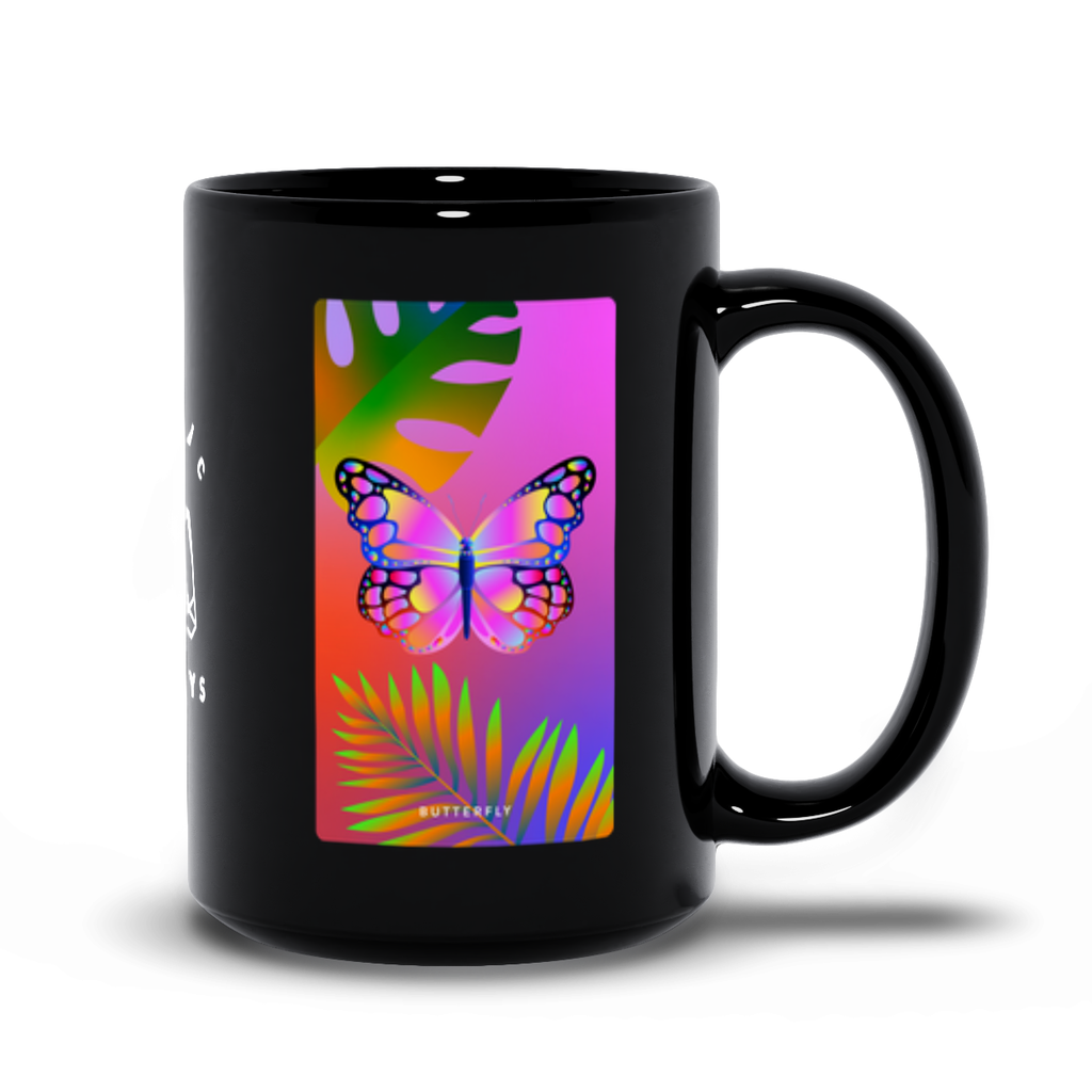 Butterfly Black Mug