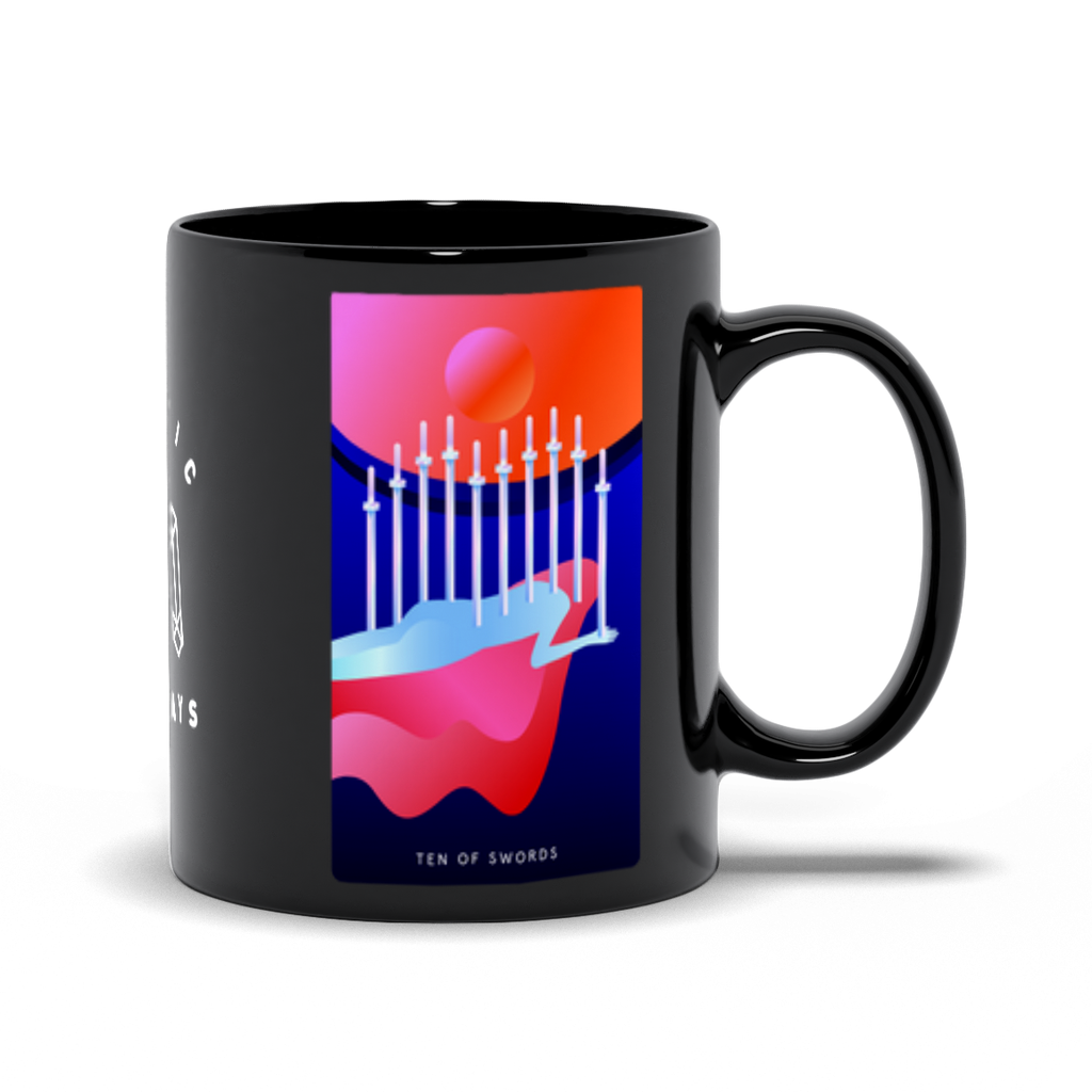 Ten of Swords Black Mug