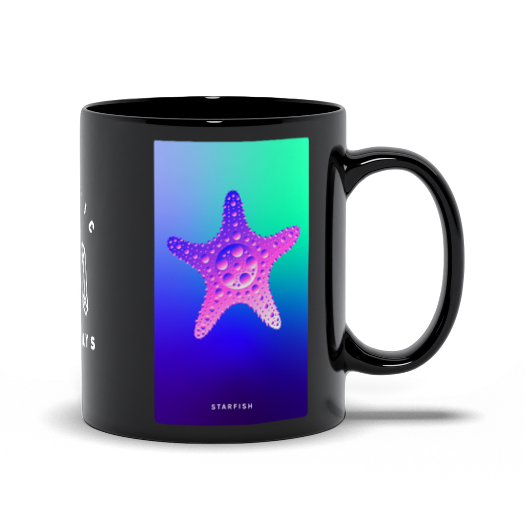 Starfish Black Mug