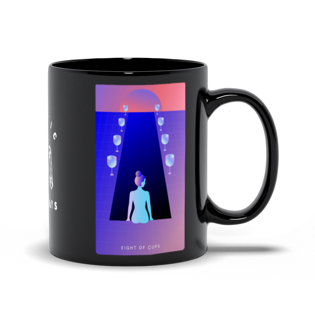 Eight of Cups Black Mug