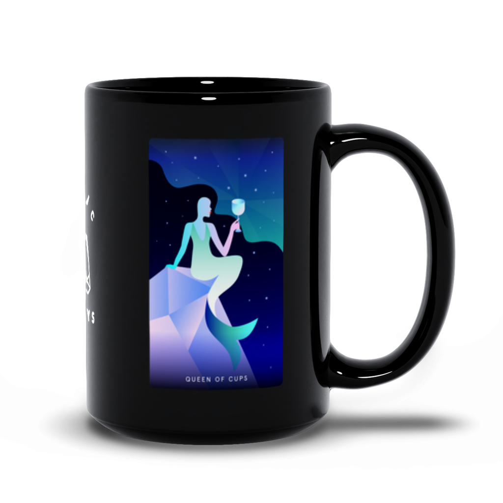 Queen of Cups Black Mug