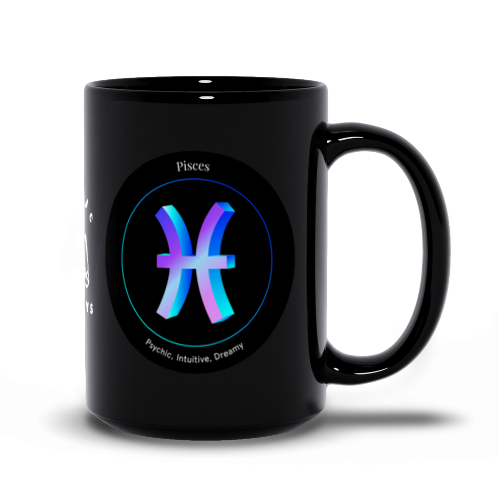 Pisces Black Mug