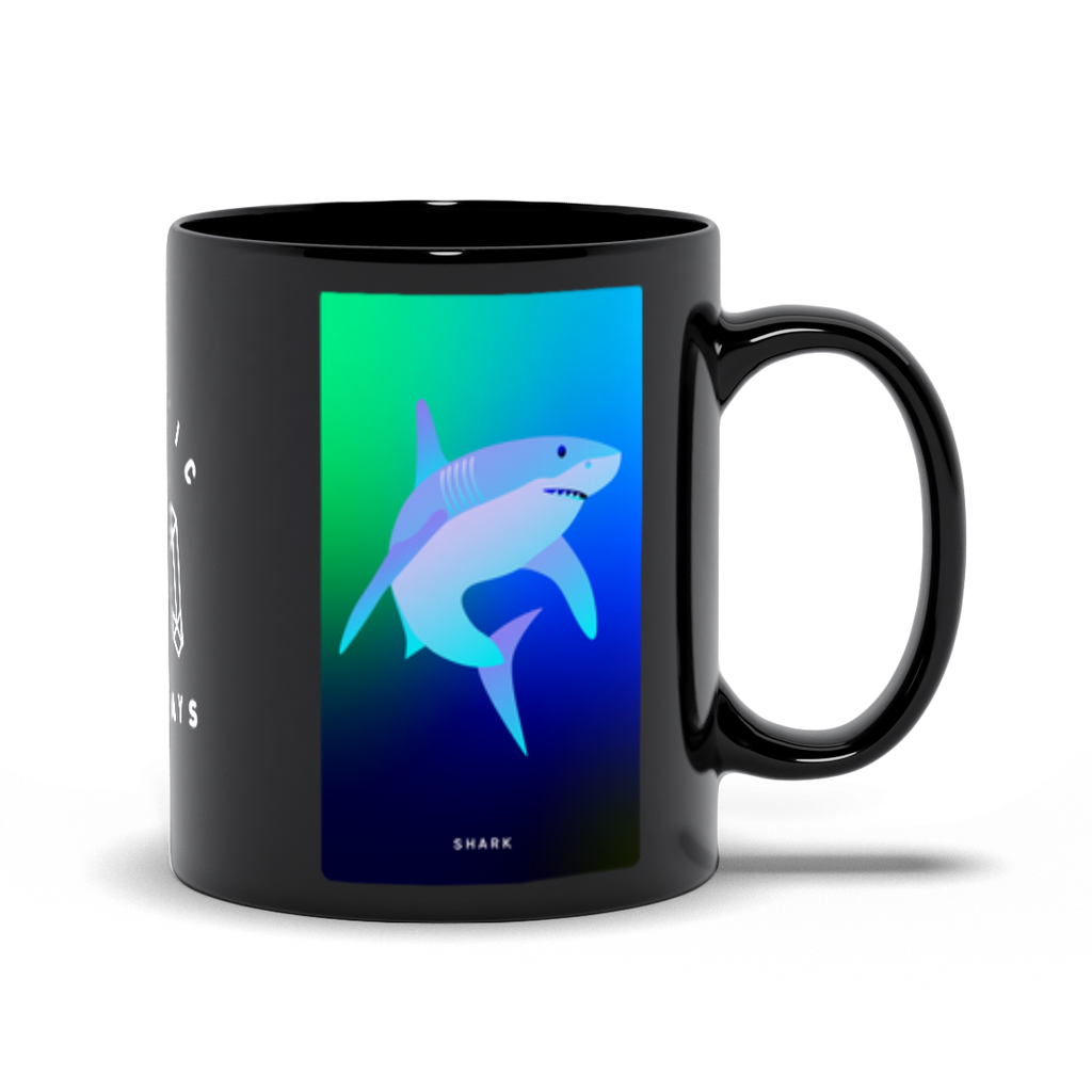 Shark Black Mug