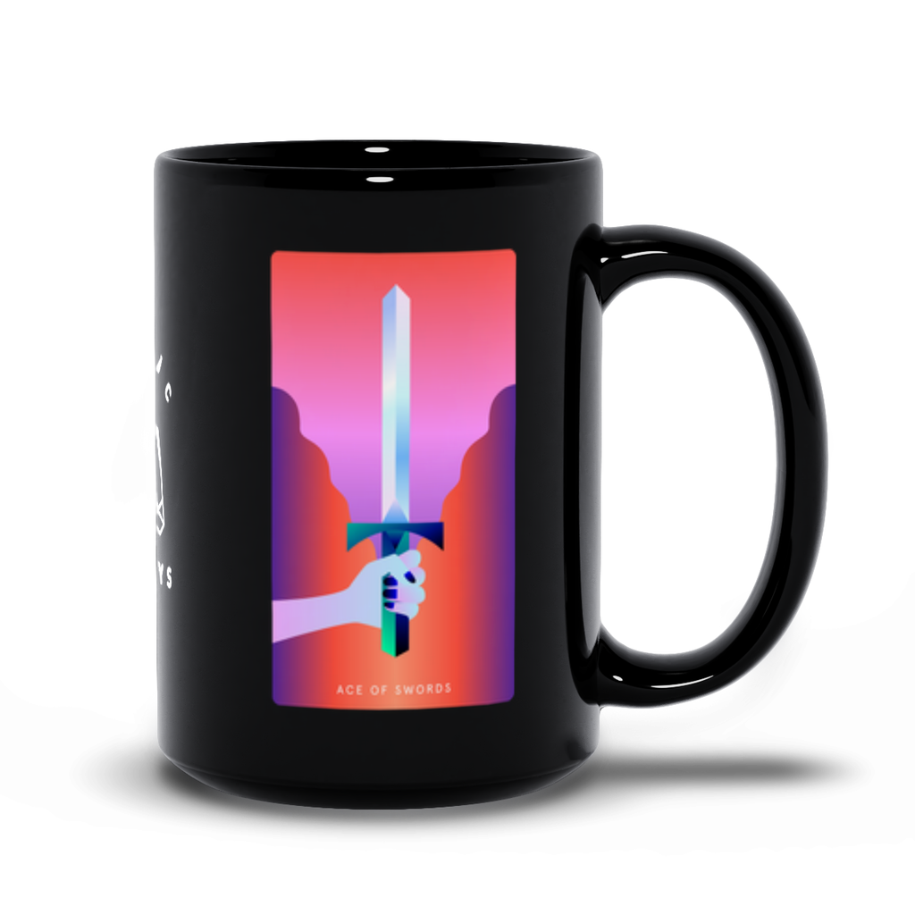 Ace of Swords Black Mug