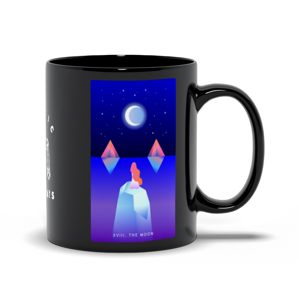 The Moon Black Mug