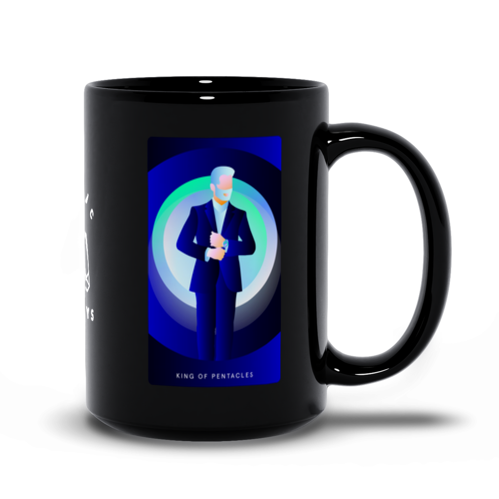 King of Pentacles Black Mug