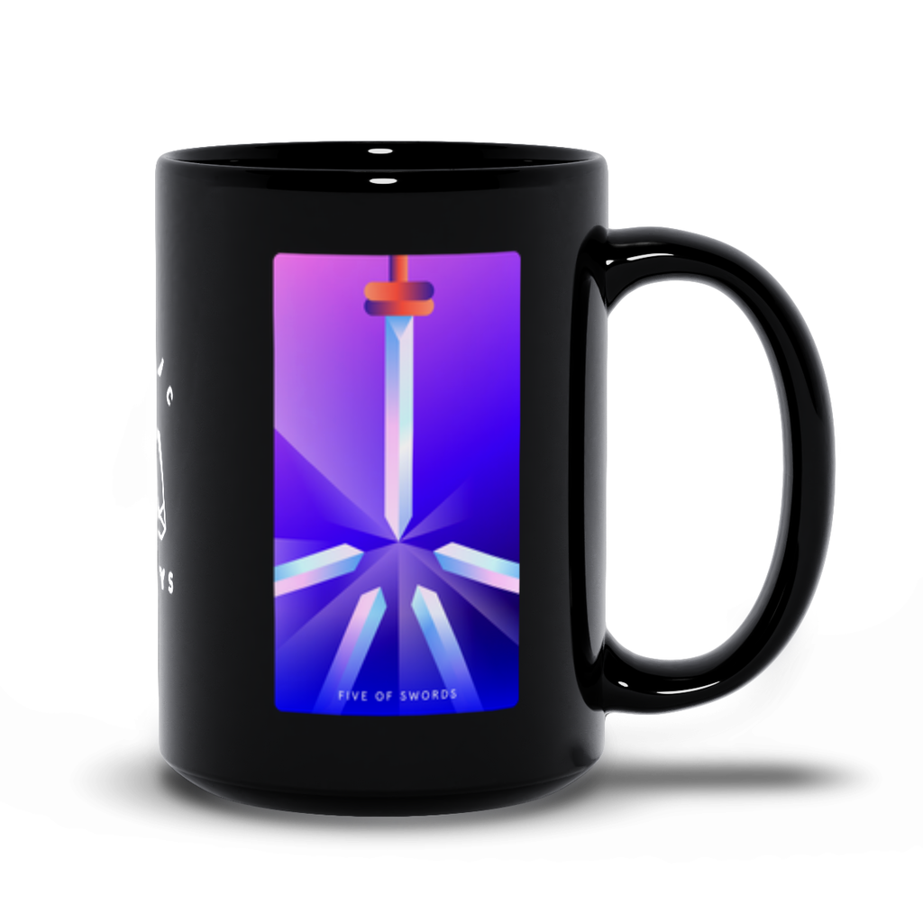Five of Swords Black Mug