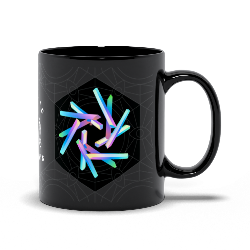 Rainbow Aura Quartz Black Mug
