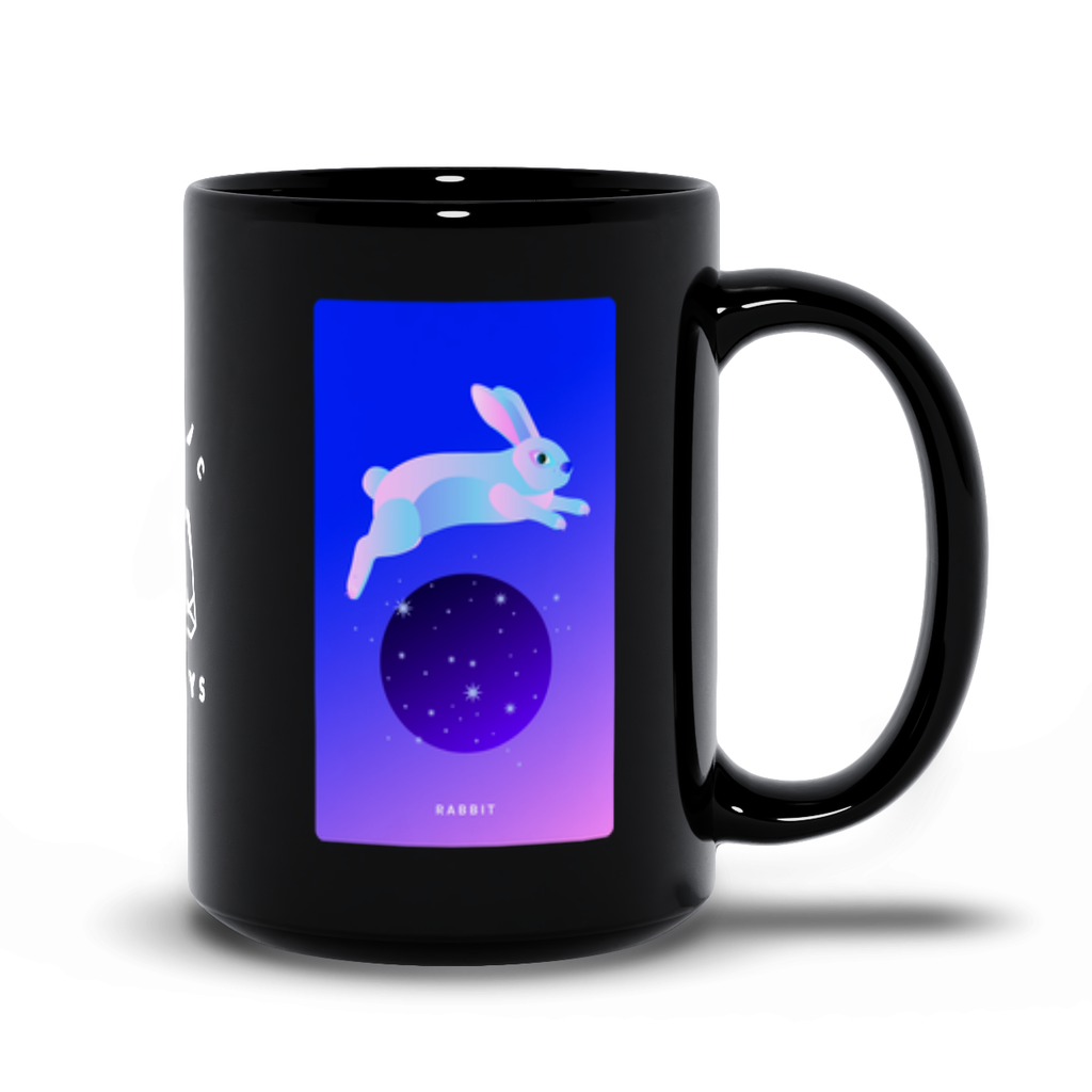 Rabbit Black Mug