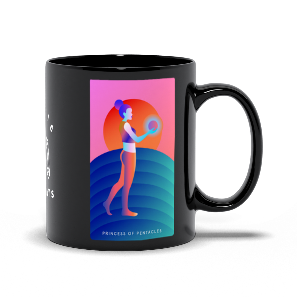 Princess of Pentacles Black Mug