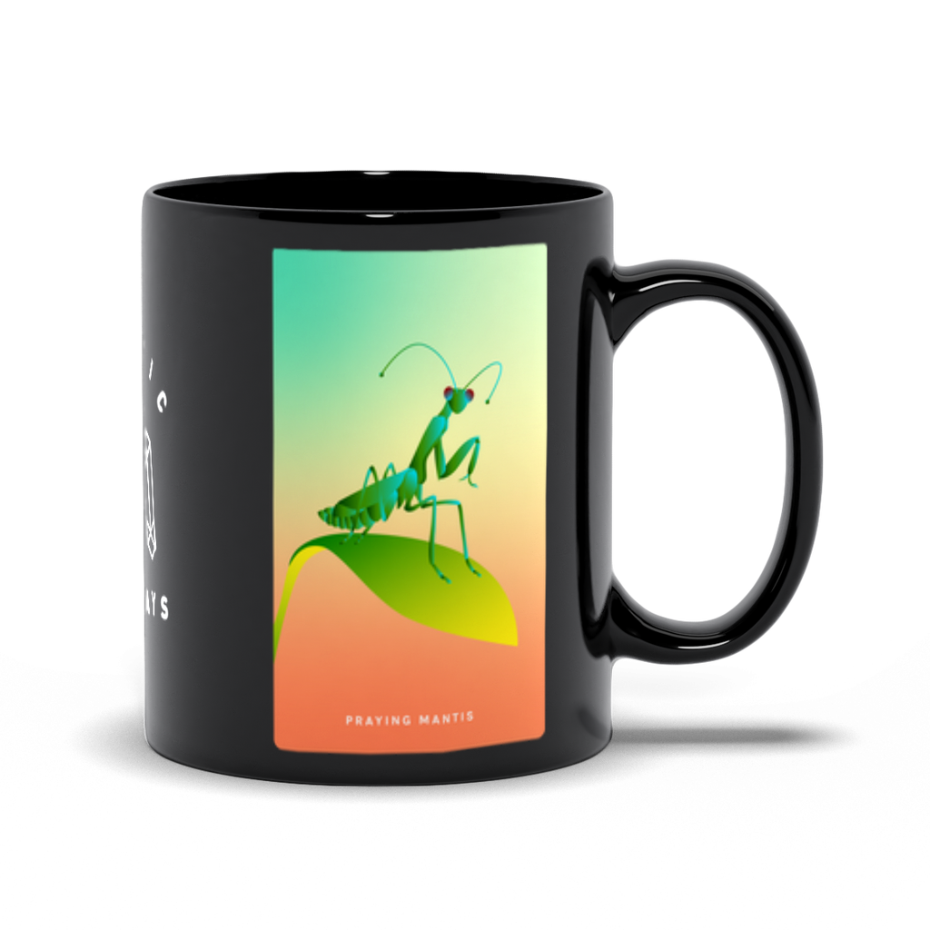Praying Mantis Black Mug