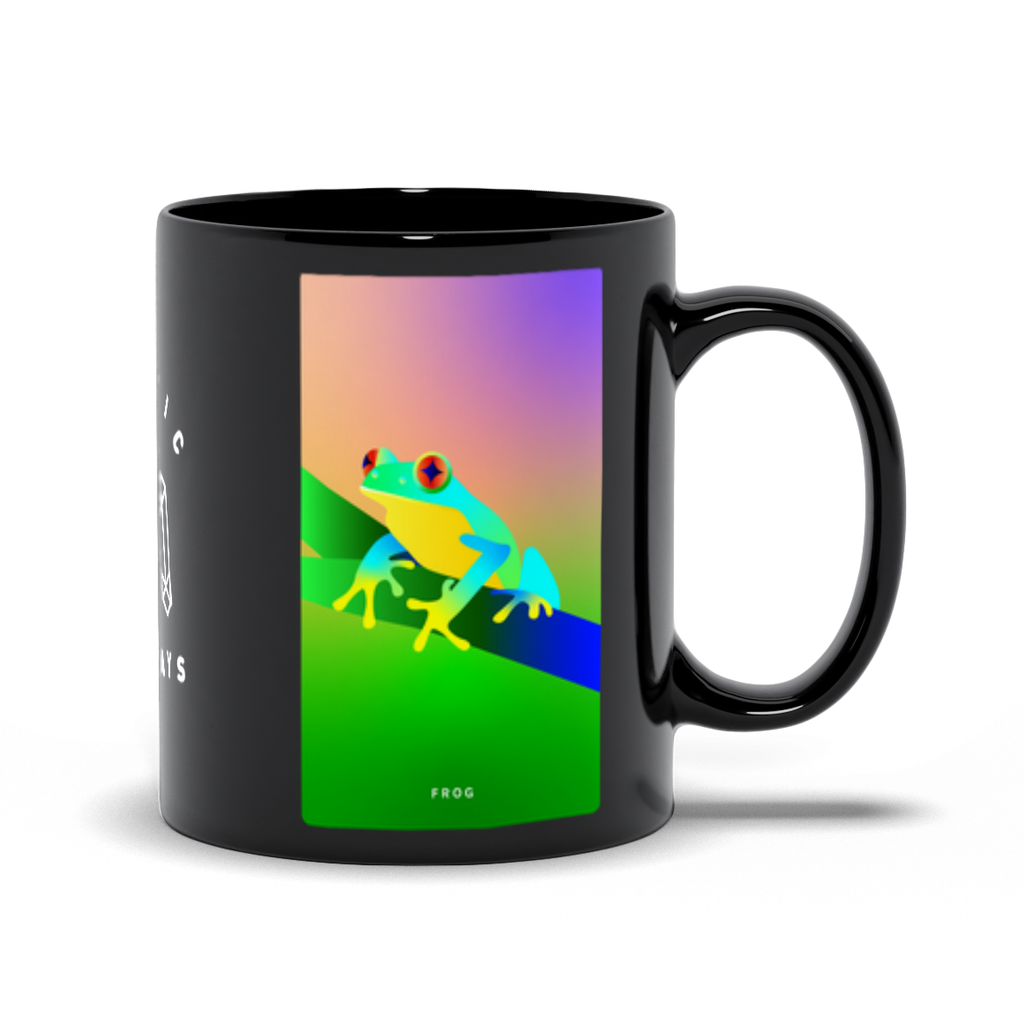Frog Black Mug