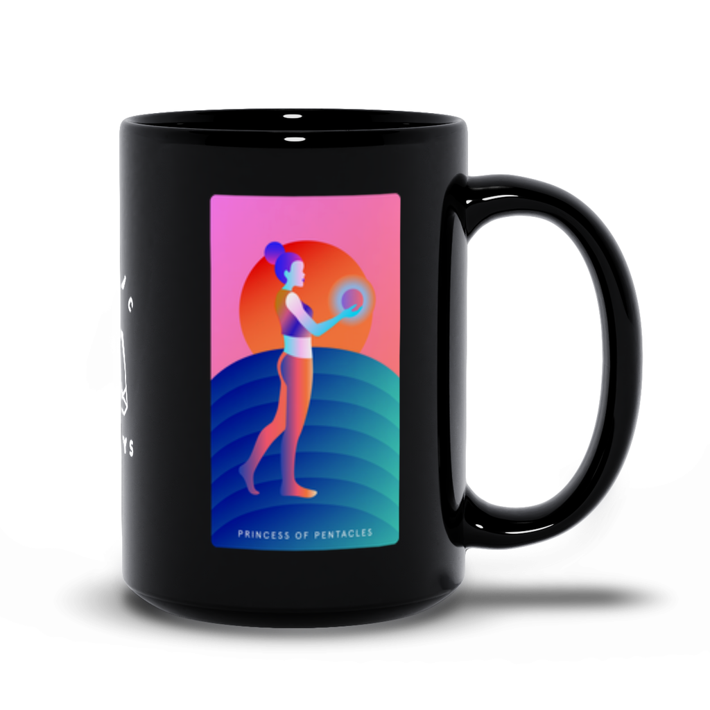 Princess of Pentacles Black Mug