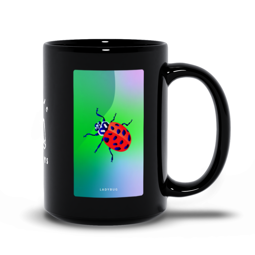 Ladybug Black Mug