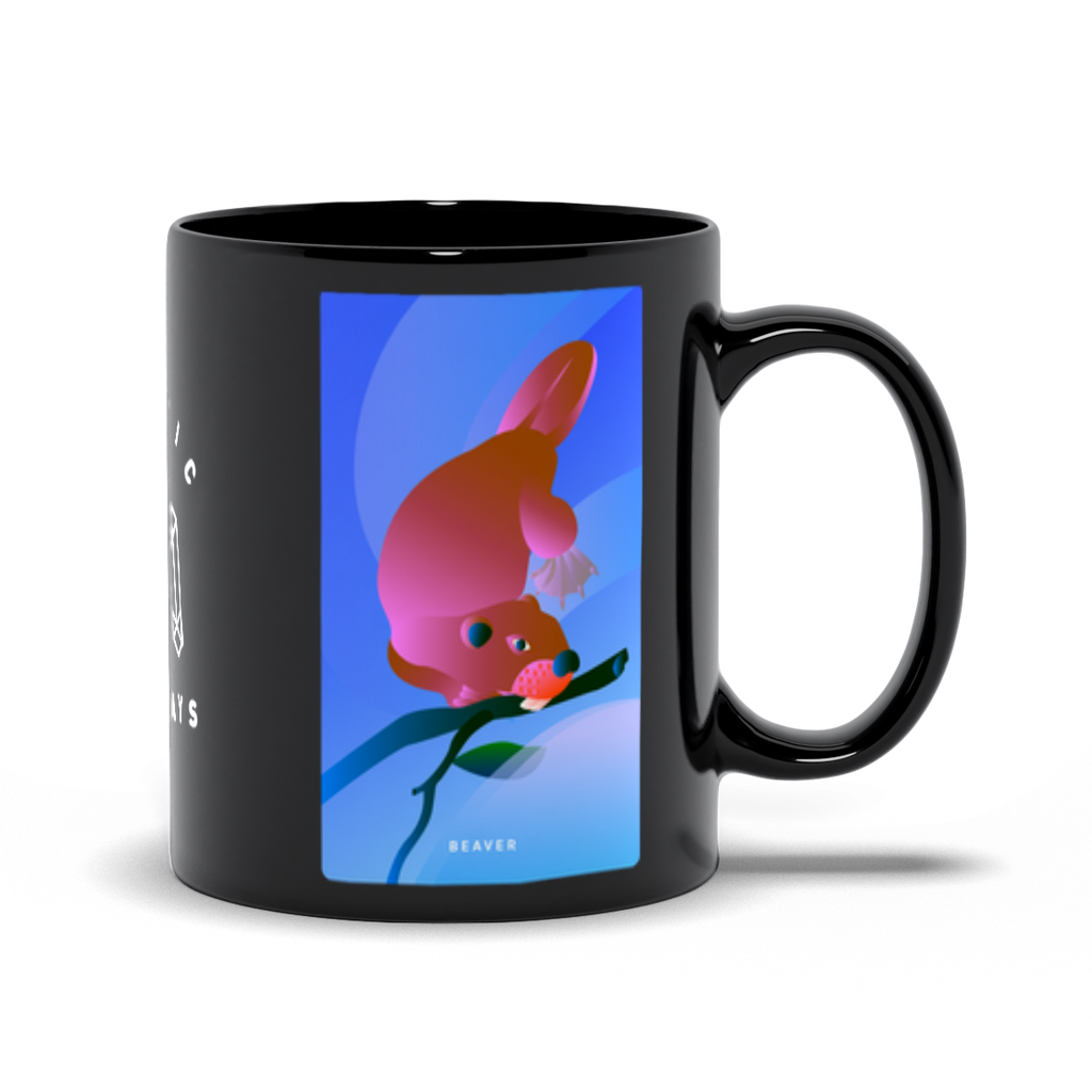 Beaver Black Mug