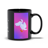 Swan Black Mug
