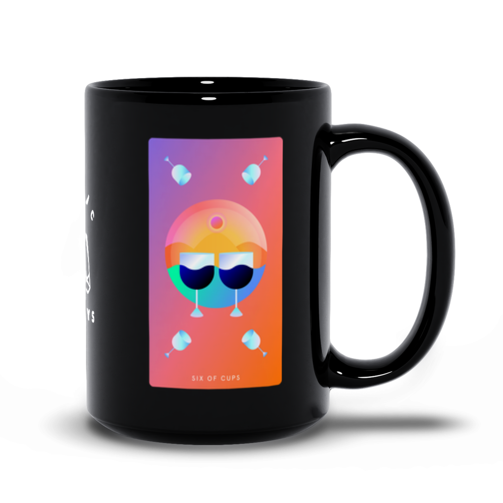 Six of Cups Black Mug