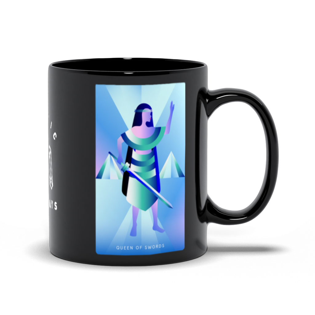 Queen of Swords Black Mug