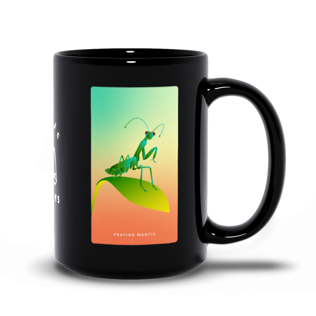 Praying Mantis Black Mug