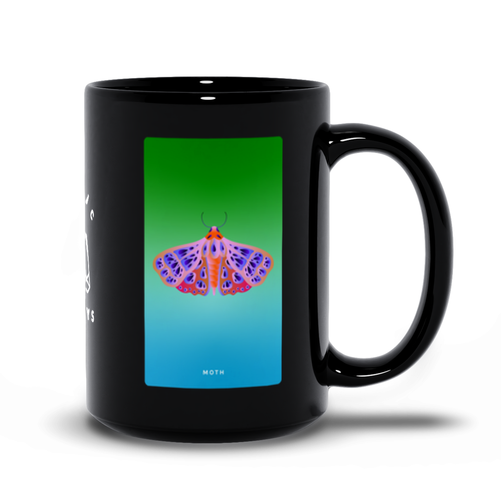 Moth Black Mug
