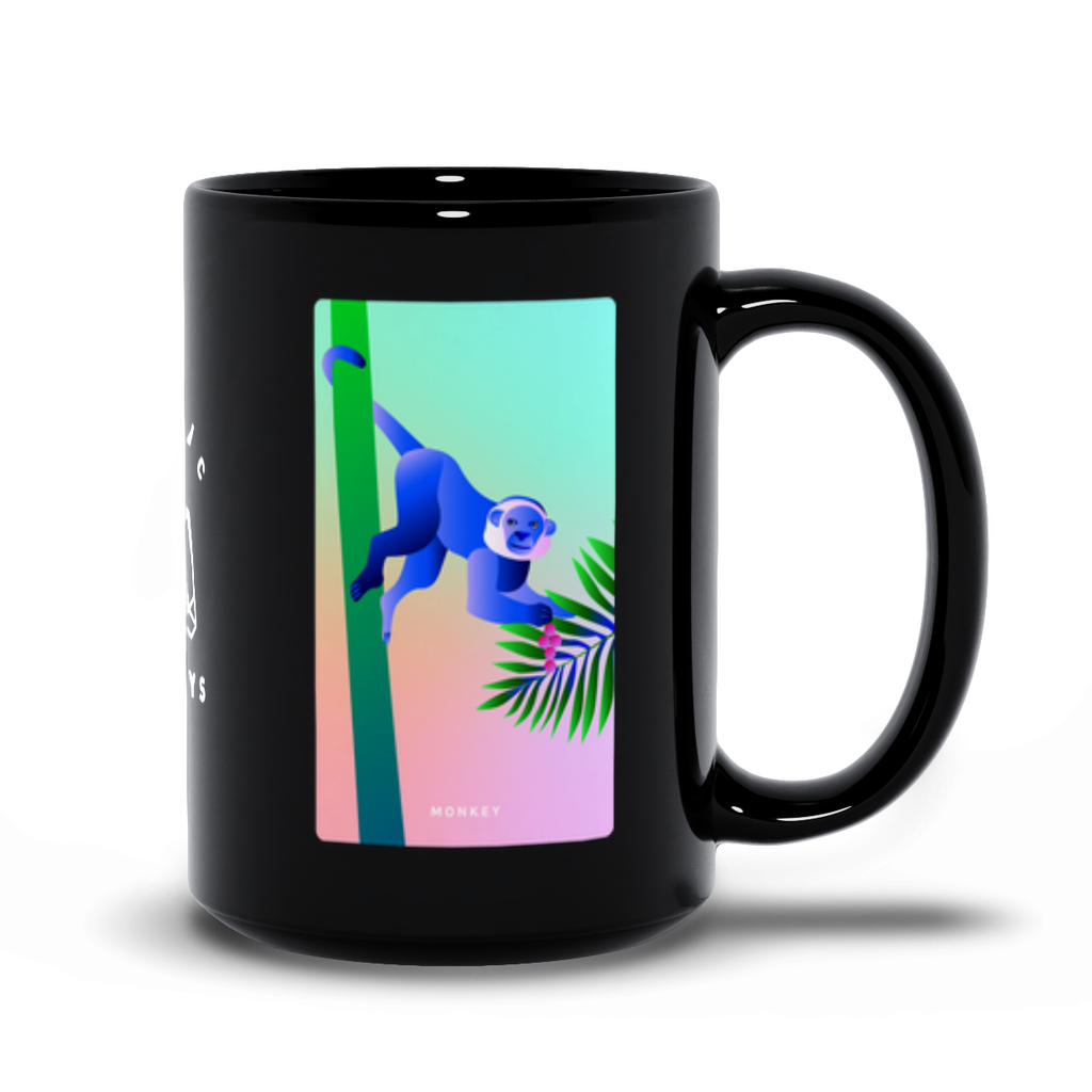 Monkey Black Mug