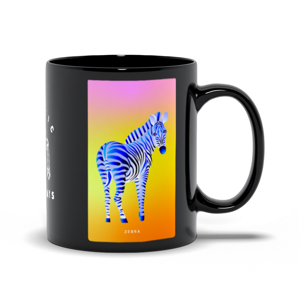 Zebra Black Mug
