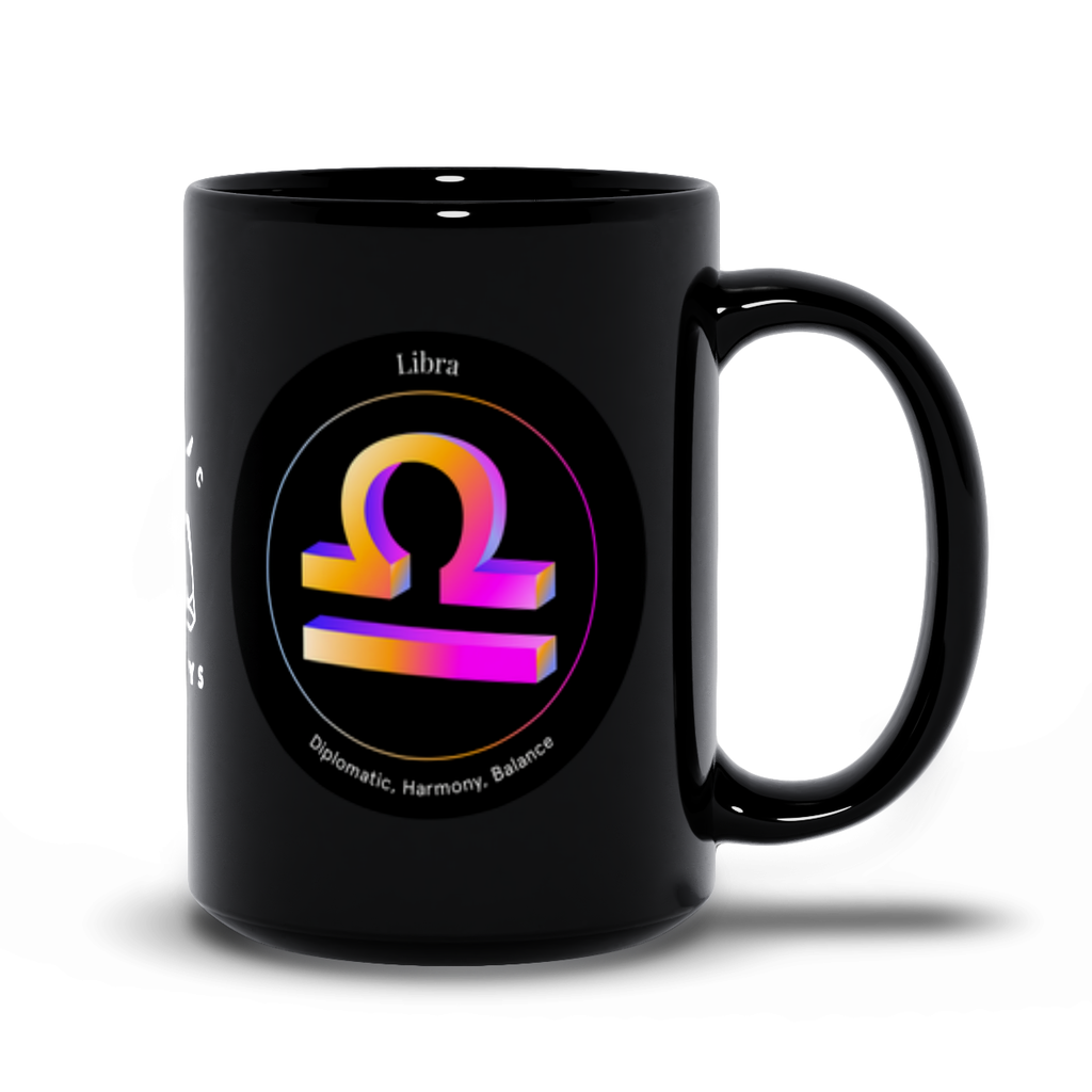 Libra Black Mug
