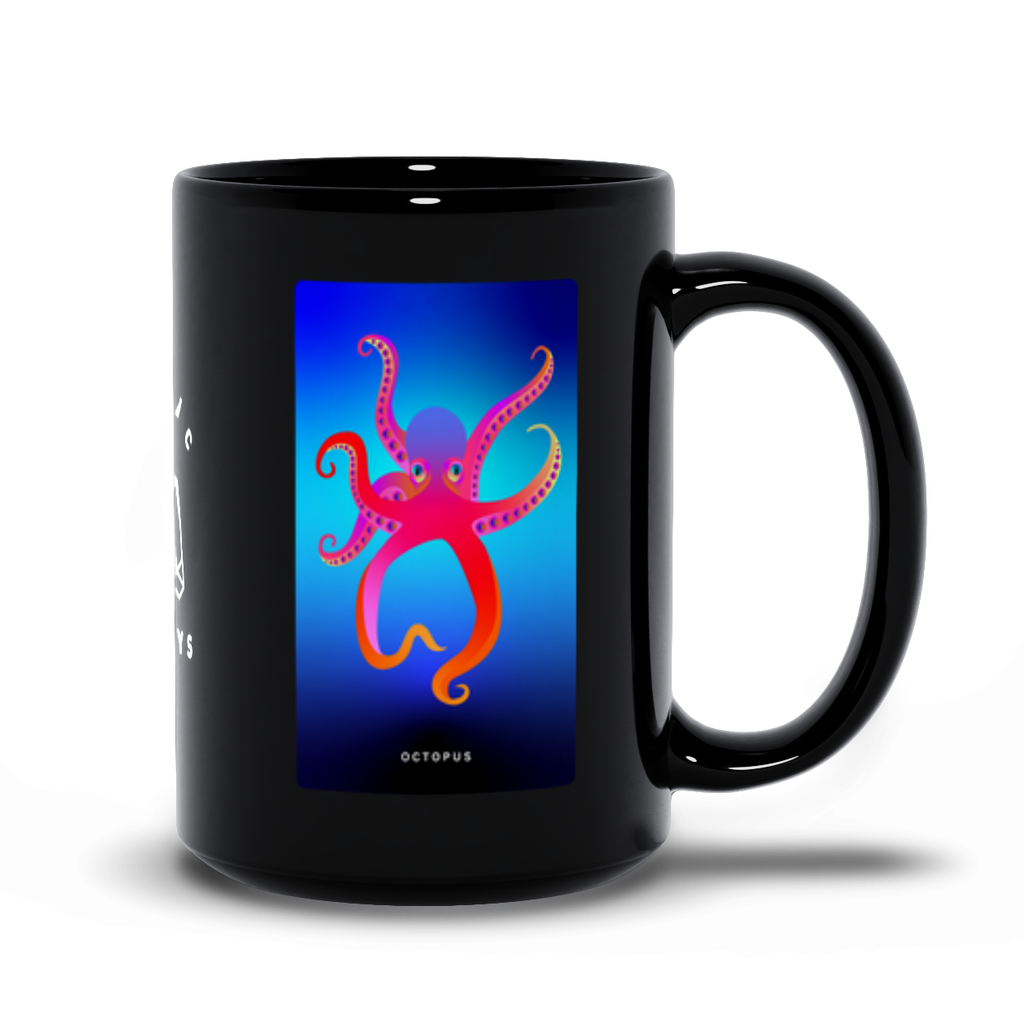 Octopus Black Mug