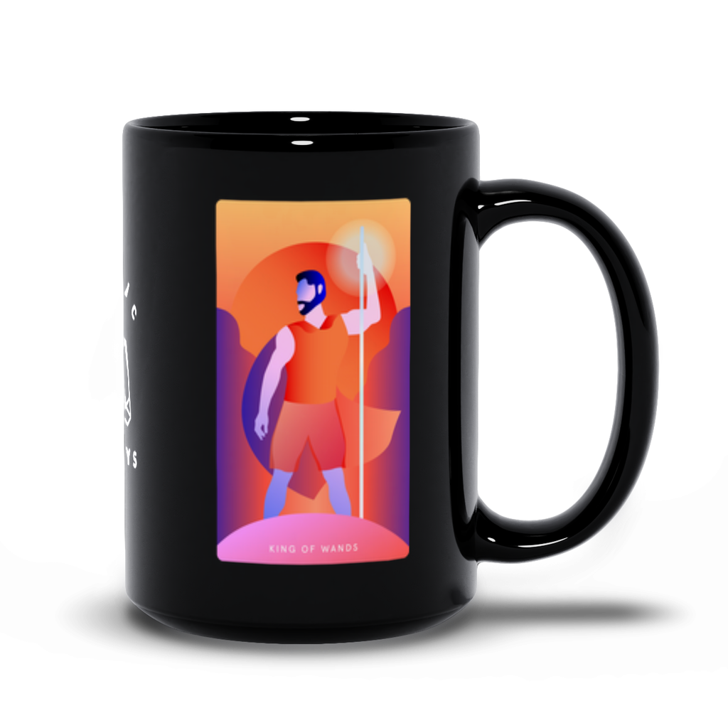 King of Wands Black Mug