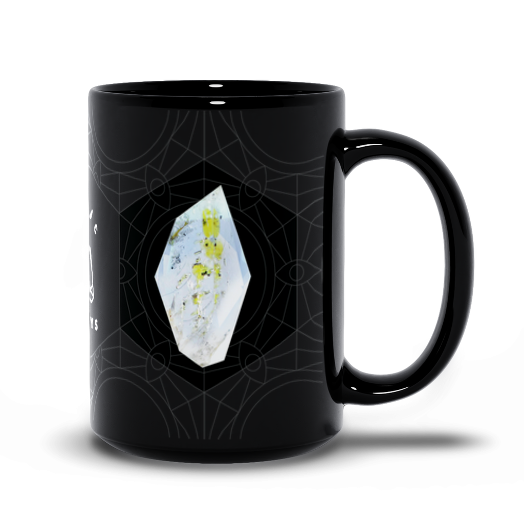 Golden Enhydro Herkimer Black Mug