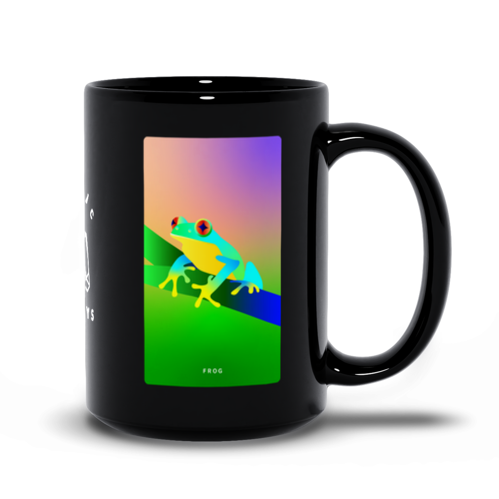 Frog Black Mug