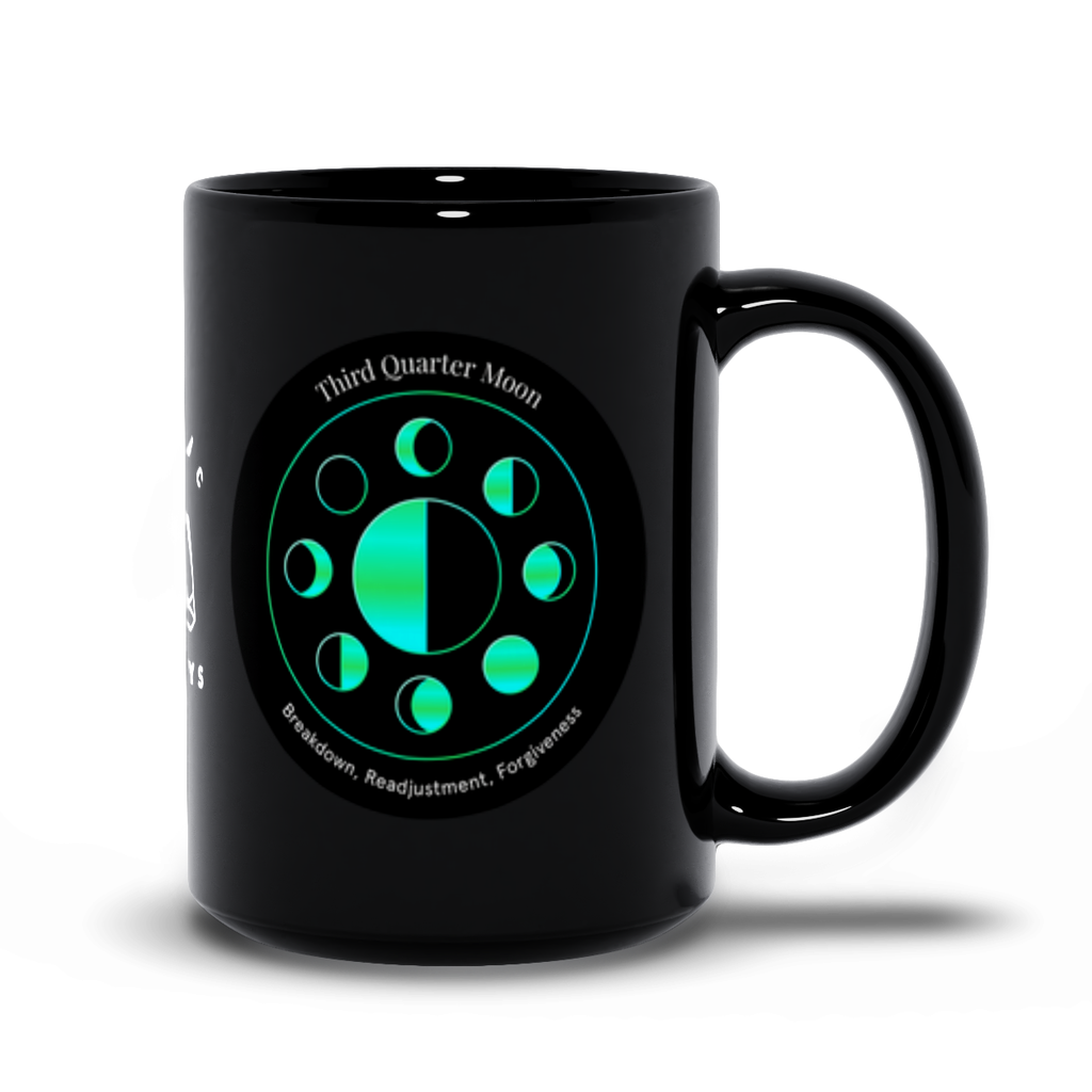 Third Quarter Moon Black Mug