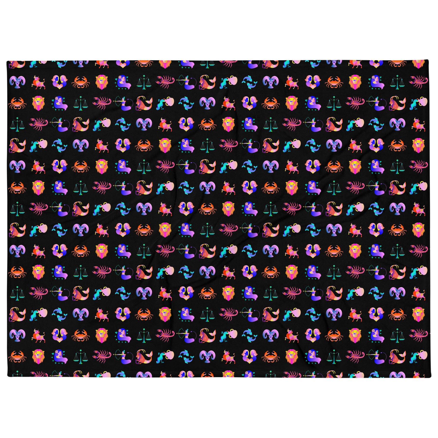 Zodiac Sign Illustration Throw Blanket