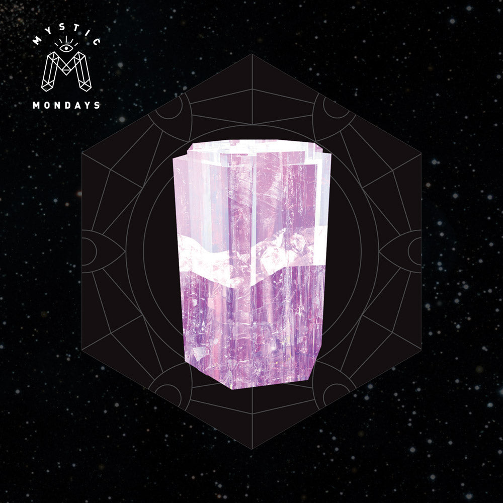 Purple Tourmaline Crystal Grid Card Cheat Sheet Reference Guide