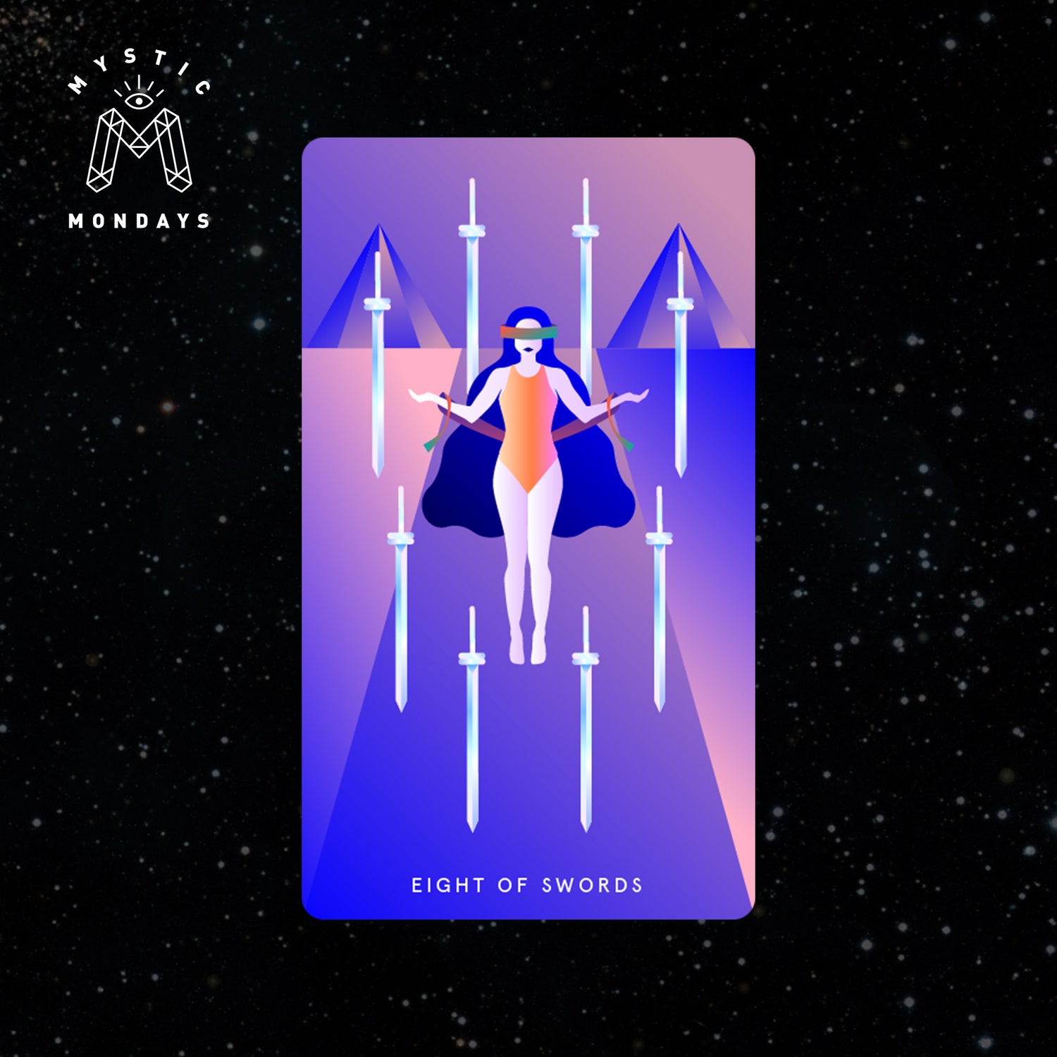 Eight of Swords Tarot Card Cheat Sheet Reference Guide