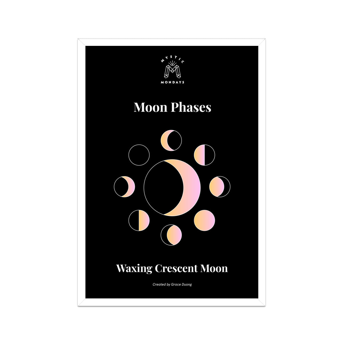 Waxing Crescent Moon Print