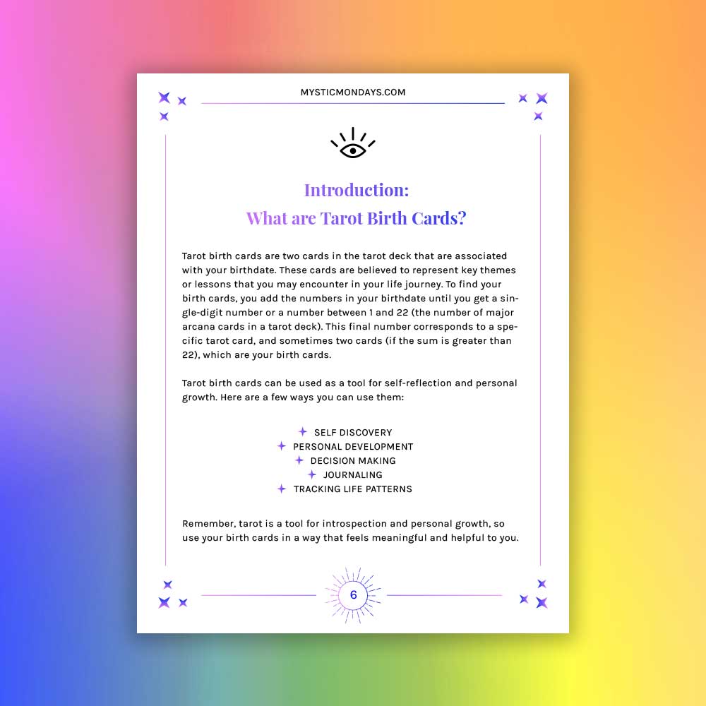 Magician + Wheel of Fortune + Sun Tarot Birth Cards Report