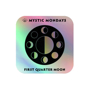 First Quarter Moon Holo Sticker