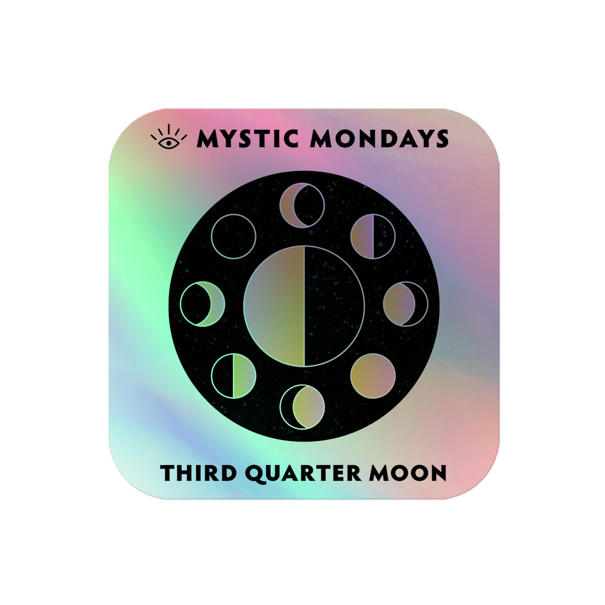 Third Quarter Moon Holo Sticker