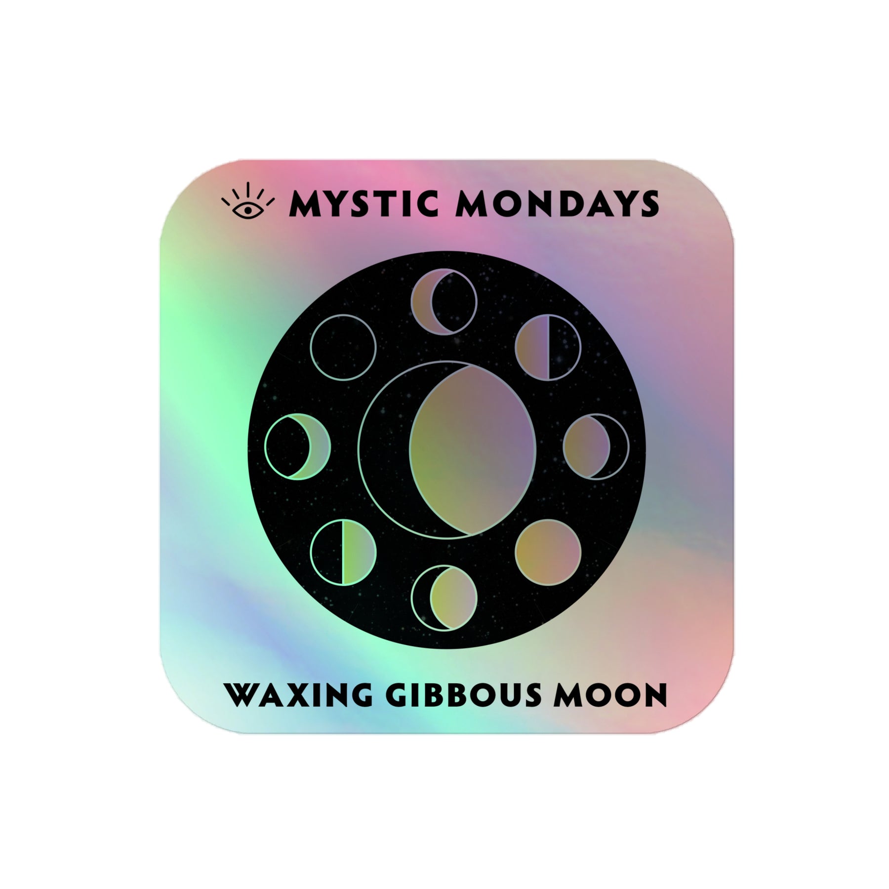 Waxing Gibbous Moon Holo Sticker