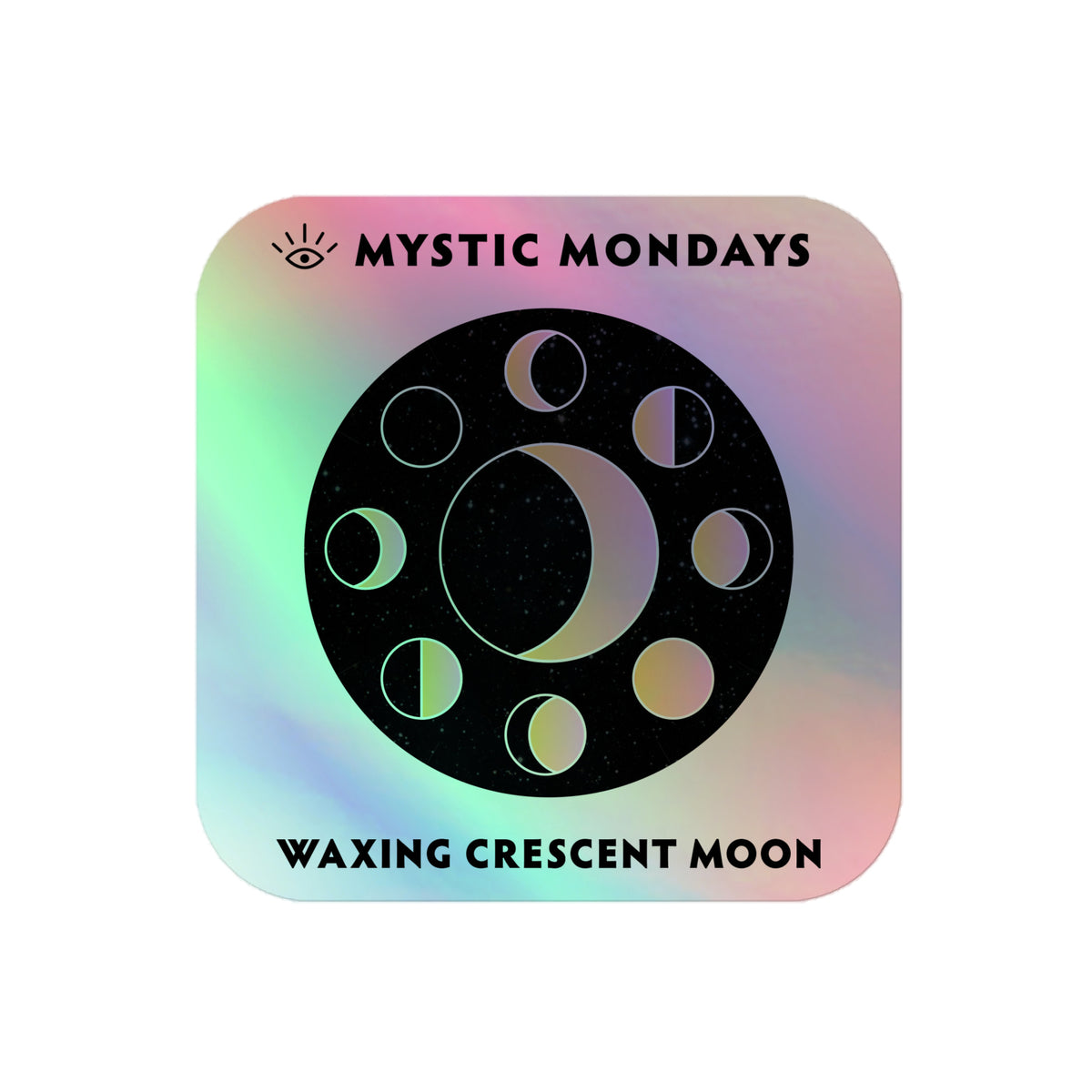 Waxing Crescent Moon Holo Sticker