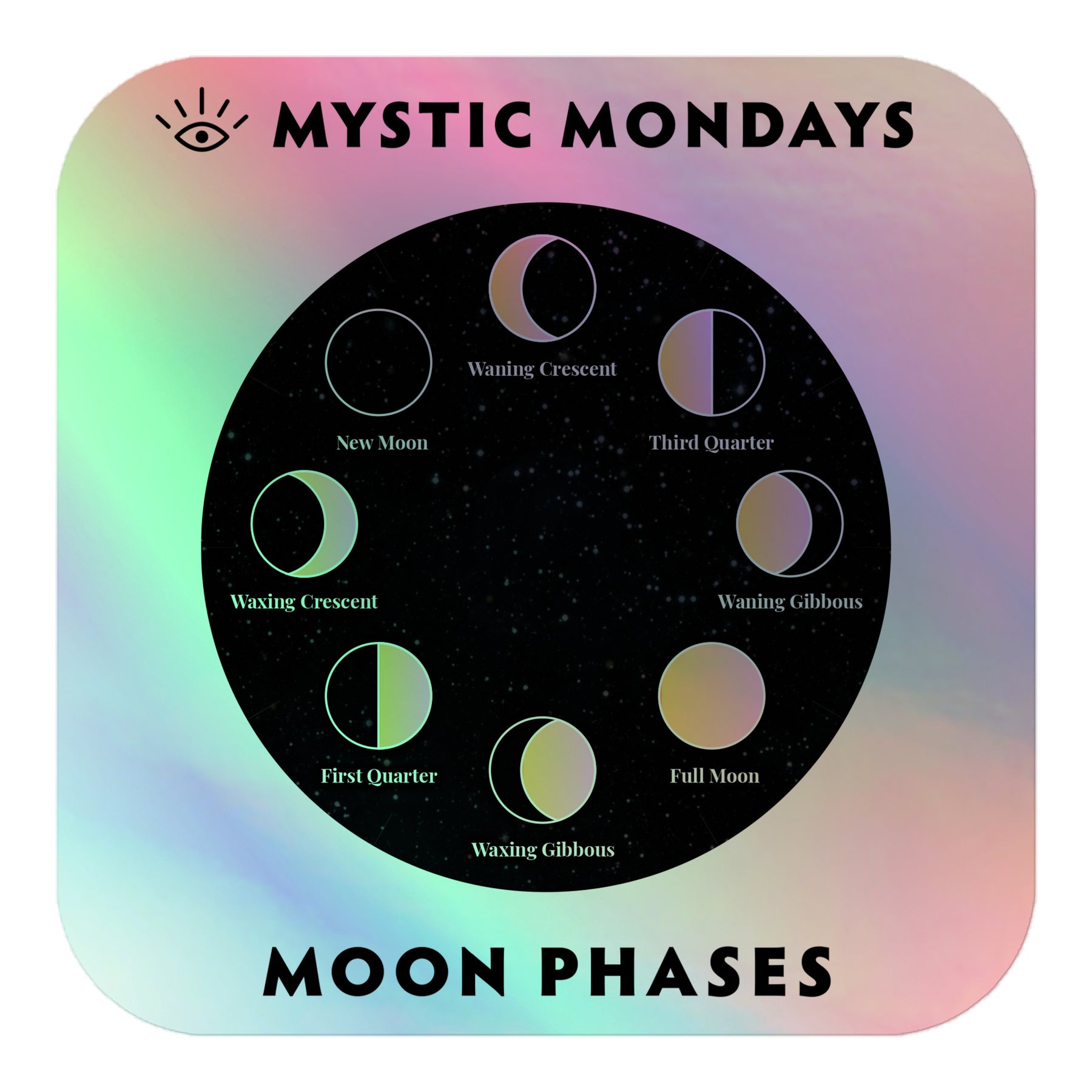 Moon Phase Holo Sticker