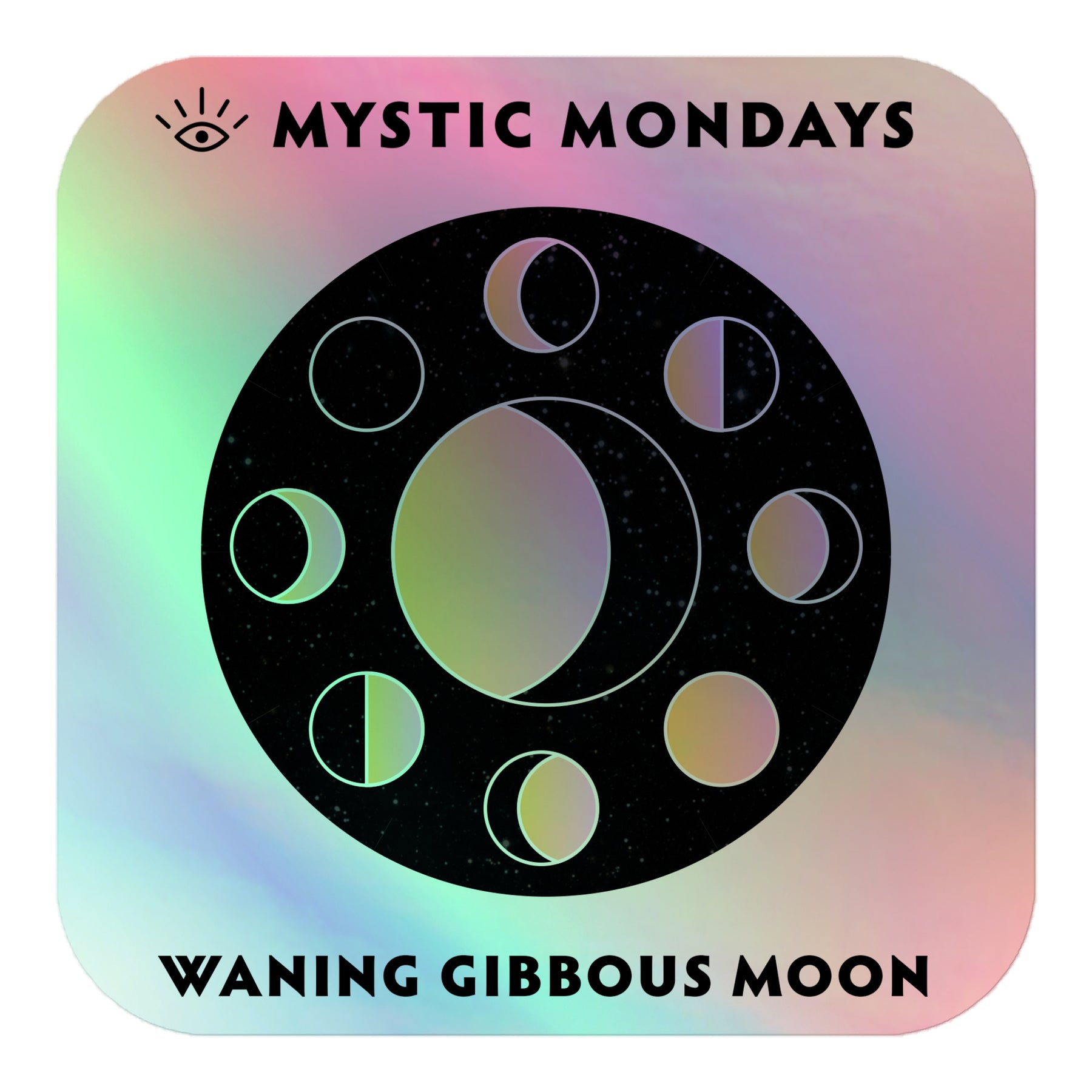 Waning Gibbous Moon Holo Sticker