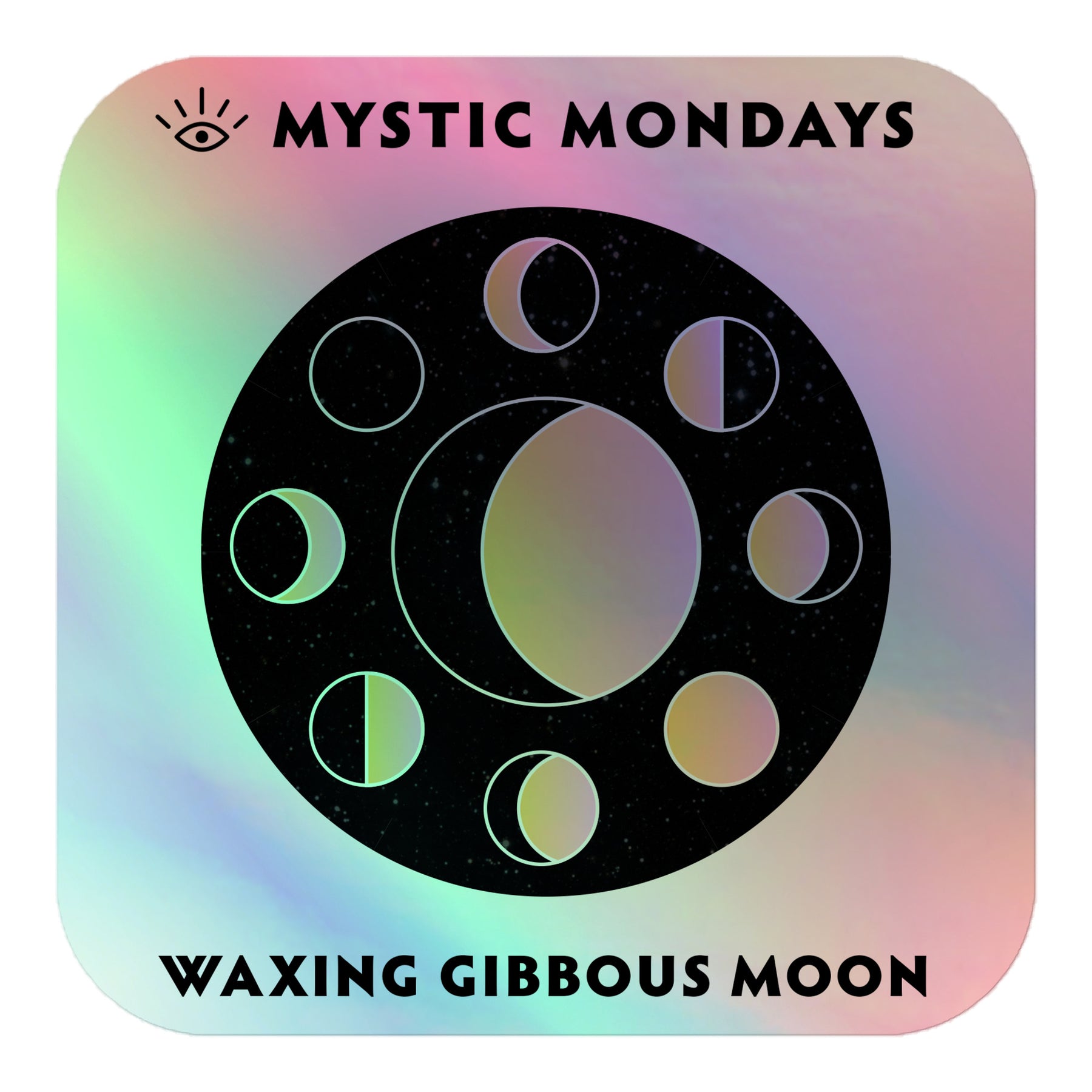 Waxing Gibbous Moon Holo Sticker