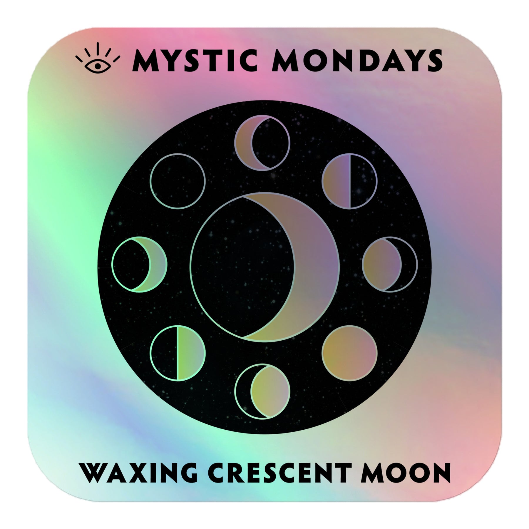 Waxing Crescent Moon Holo Sticker